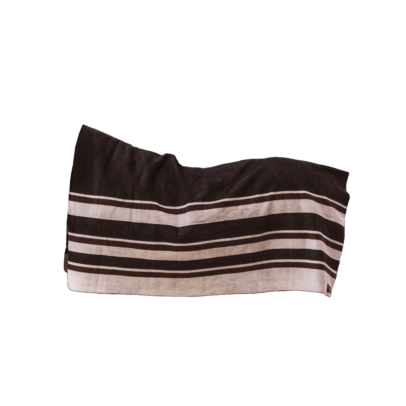 Kentucky Horsewear - Couverture séchante carré heavy stripes marron/ beige | - Ohlala