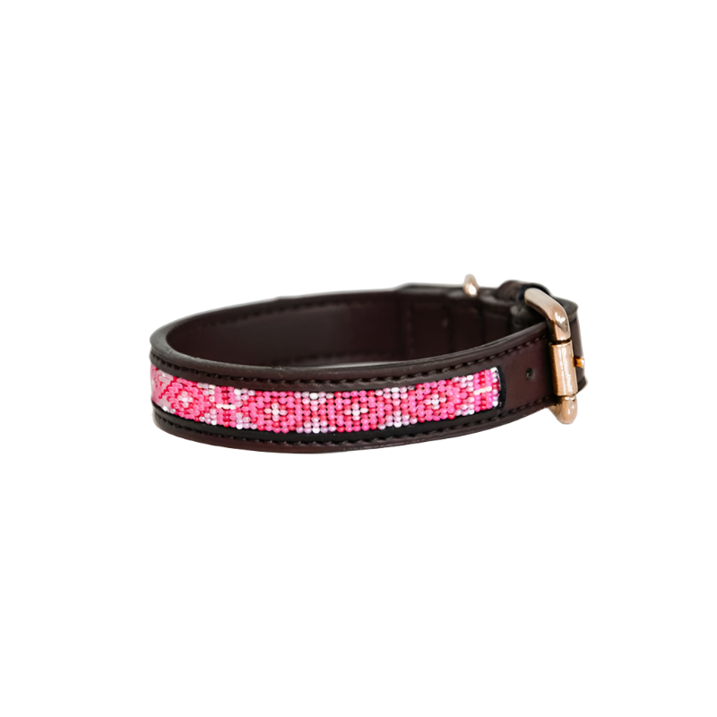 Kentucky Dogwear - Collier pour chiens perles faites main rose