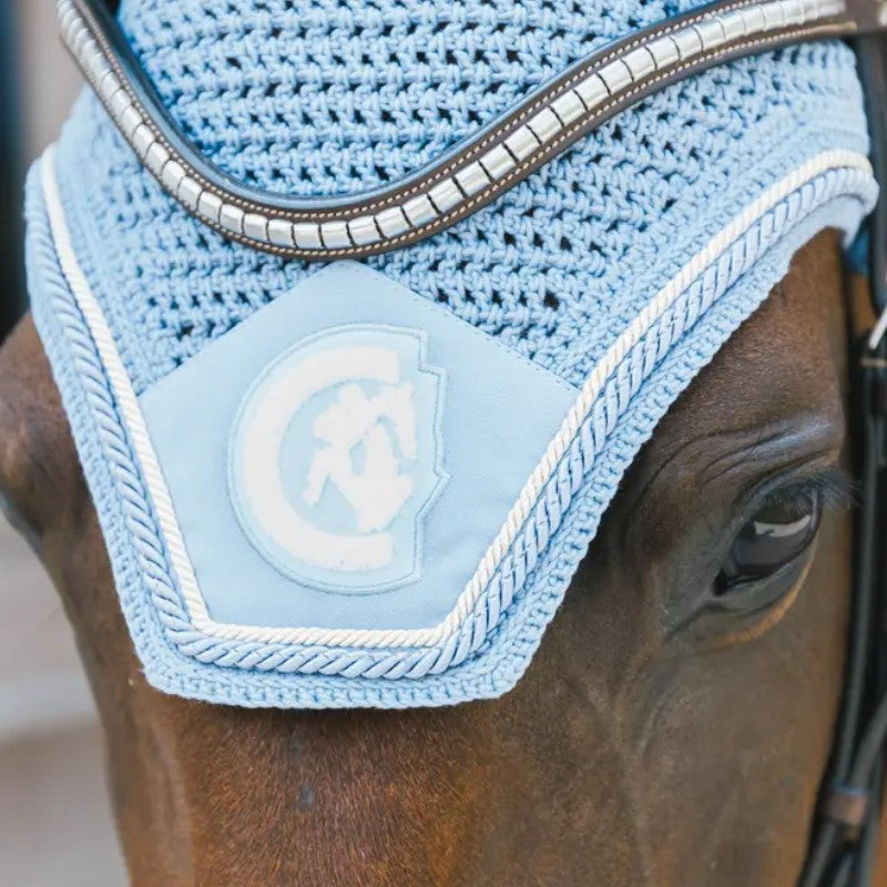 Kentucky Horsewear - Bonnet anti-mouches Wellington 3D Logo corde bleu clair | - Ohlala