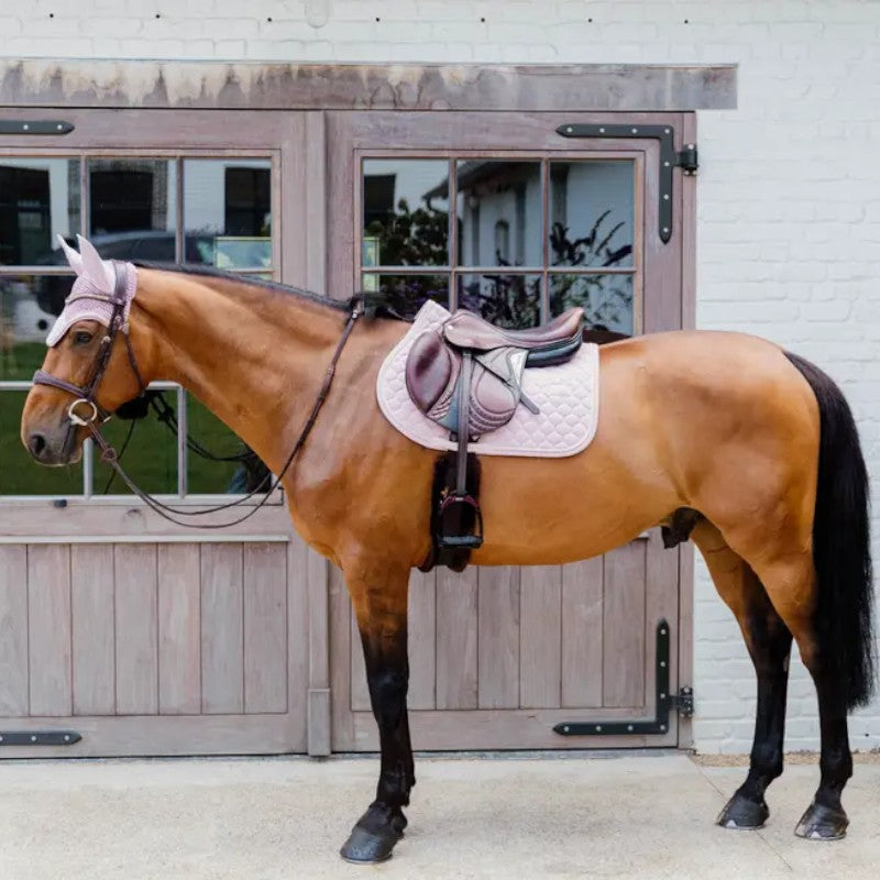 Kentucky Horsewear - Bonnet anti-mouches Wellington 3D Logo corde rose pâle | - Ohlala