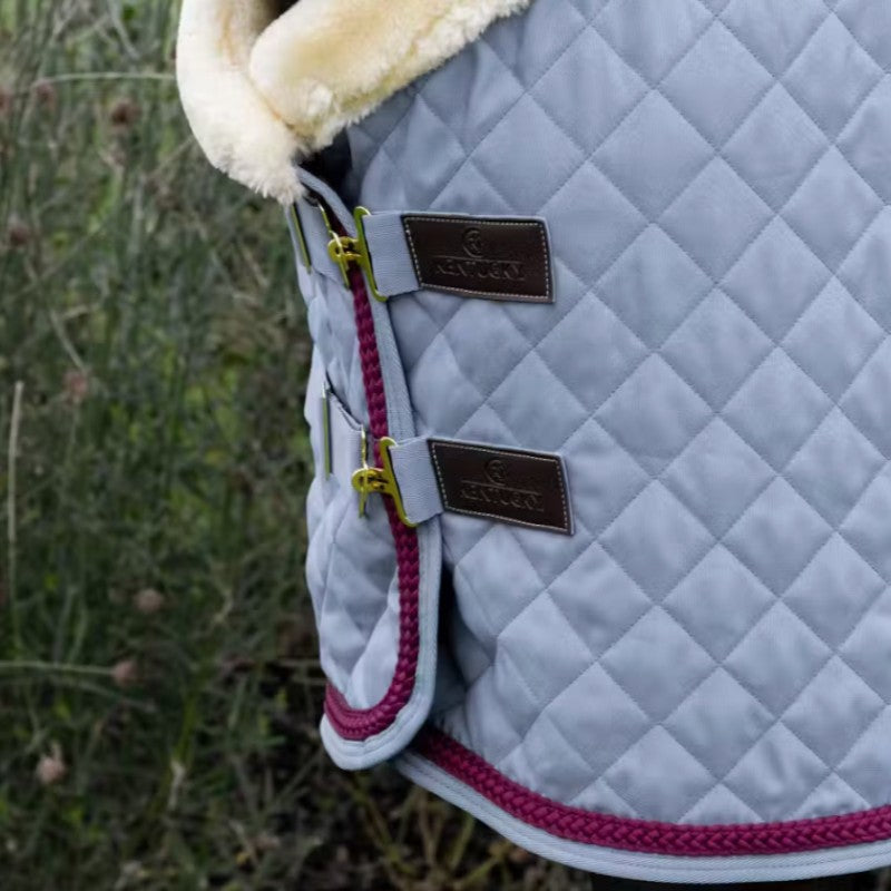 Kentucky Horsewear - Couverture de présentation Corde Tressée denim/ bordeaux | - Ohlala