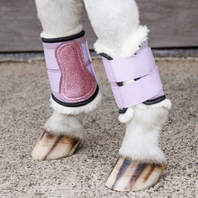 Kentucky Horsewear - Guêtres mouton antérieurs paillette Sammy Collection vieux rose | - Ohlala