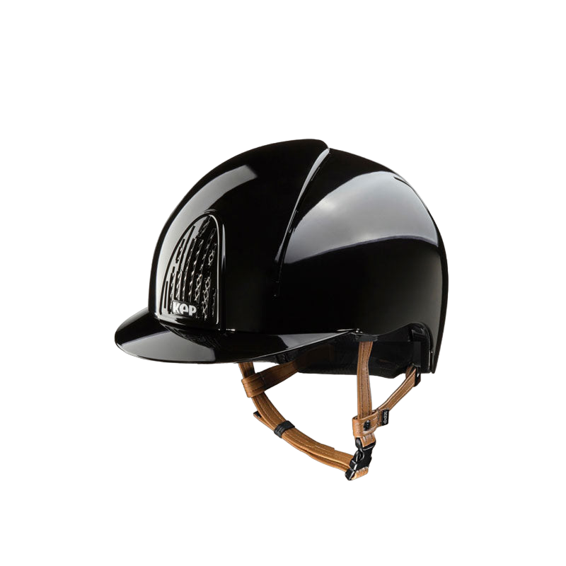 KEP Edition Limitée - Casque d'équitation Smart polish noir visière standard jugulaire beige | - Ohlala