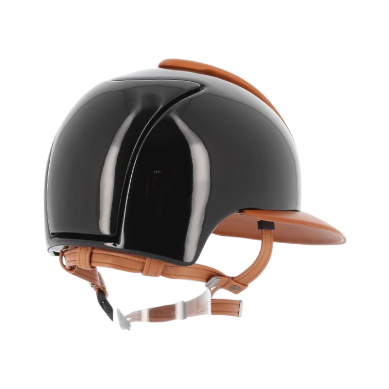 KEP - Casque personnalisé Cromo Polish Black Leather Cognac Visière Polo | - Ohlala