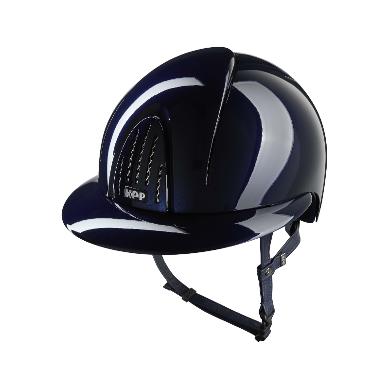 KEP - Casque d'équitation Smart Nova Metal Polish blue visière polo | - Ohlala
