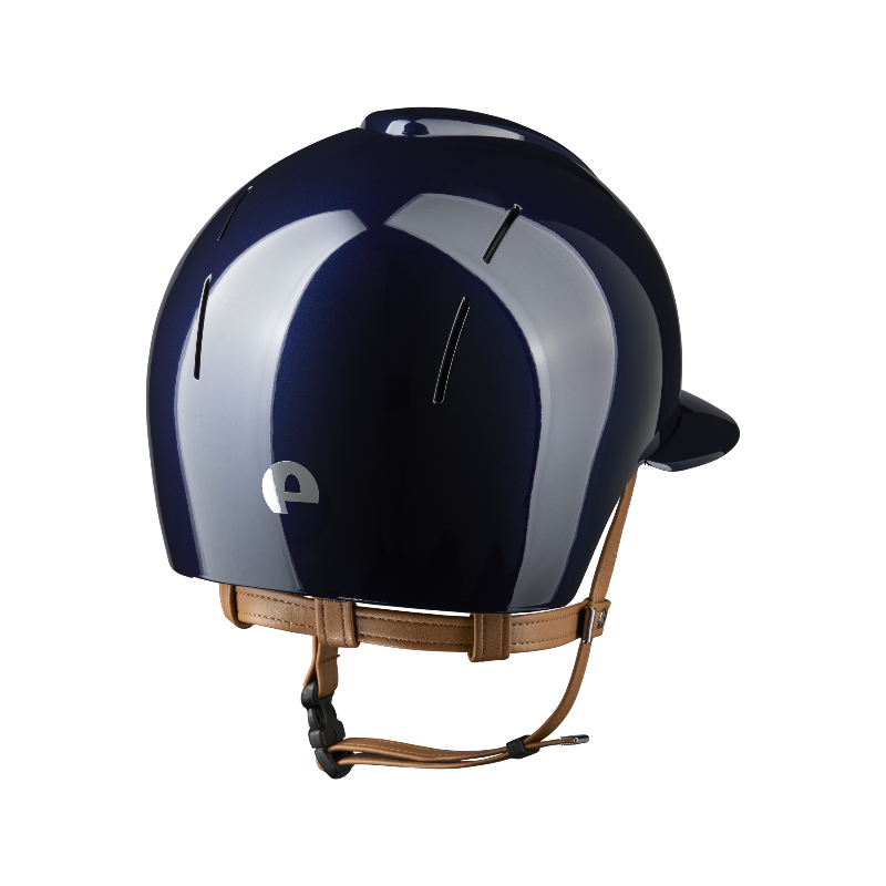 KEP - Casque d'équitation Smart Nova Metal Polish blue visière polo jugulaire beige | - Ohlala