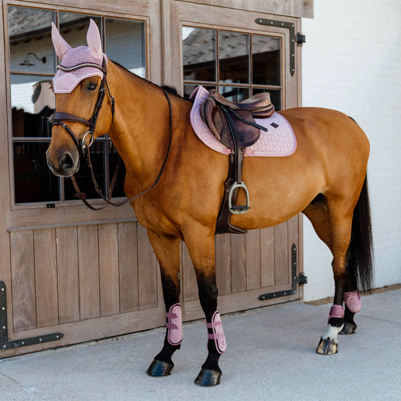 Kentucky Horsewear - Guêtres ouvertes Bamboo Elastic Velvet vieux rose | - Ohlala