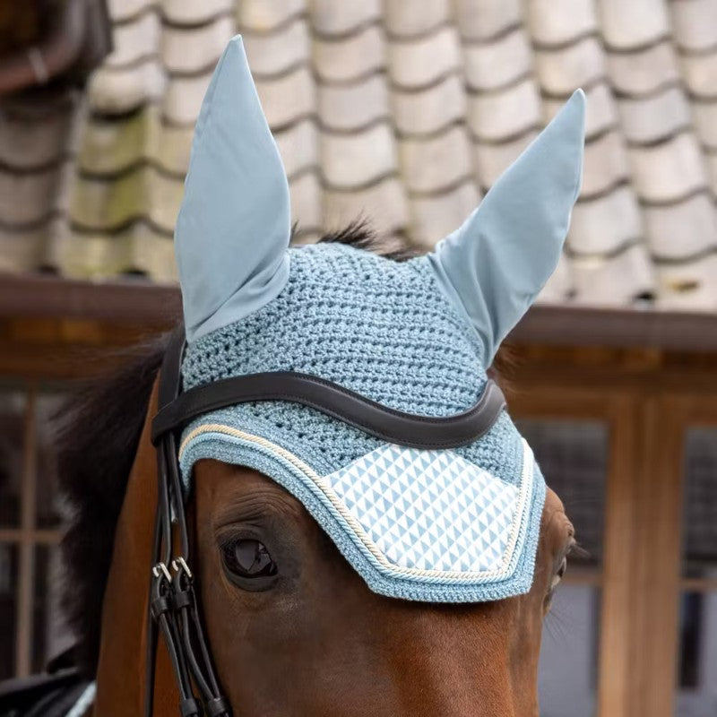 Kentucky Horsewear - Bonnet pour chevaux Wellington Velvet Printing flags light blue | - Ohlala