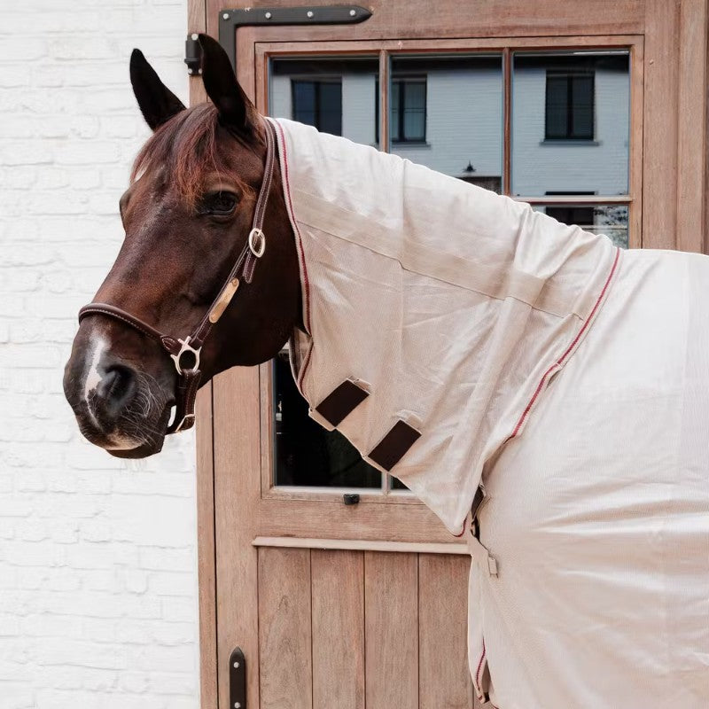 Kentucky Horsewear - Couverture anti-mouches Comfort Classic beige/ bordeaux | - Ohlala