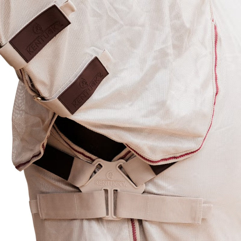Kentucky Horsewear - Couverture anti-mouches Comfort Classic beige/ bordeaux | - Ohlala