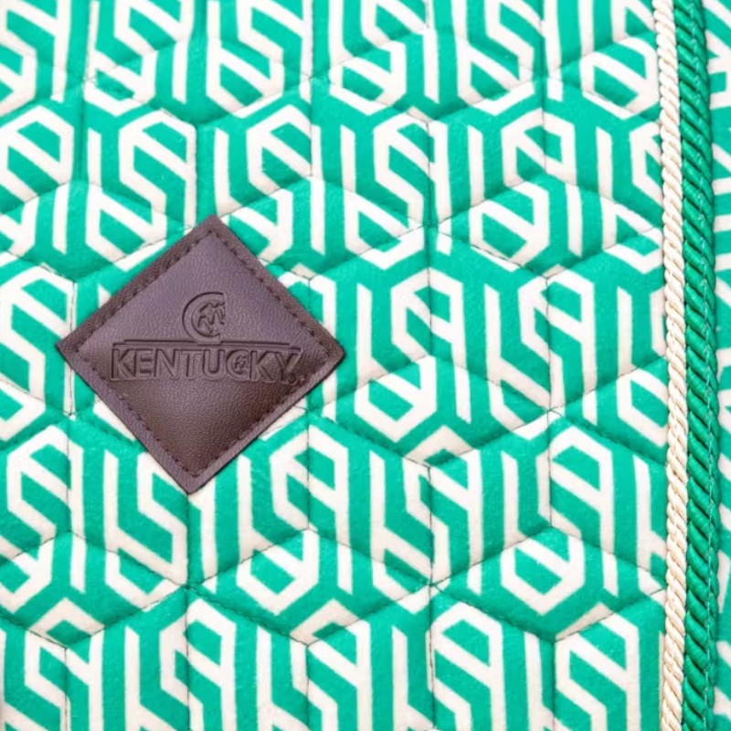 Kentucky Horsewear - Tapis de dressage Velvet Printing maze cipher vert/ blanc | - Ohlala
