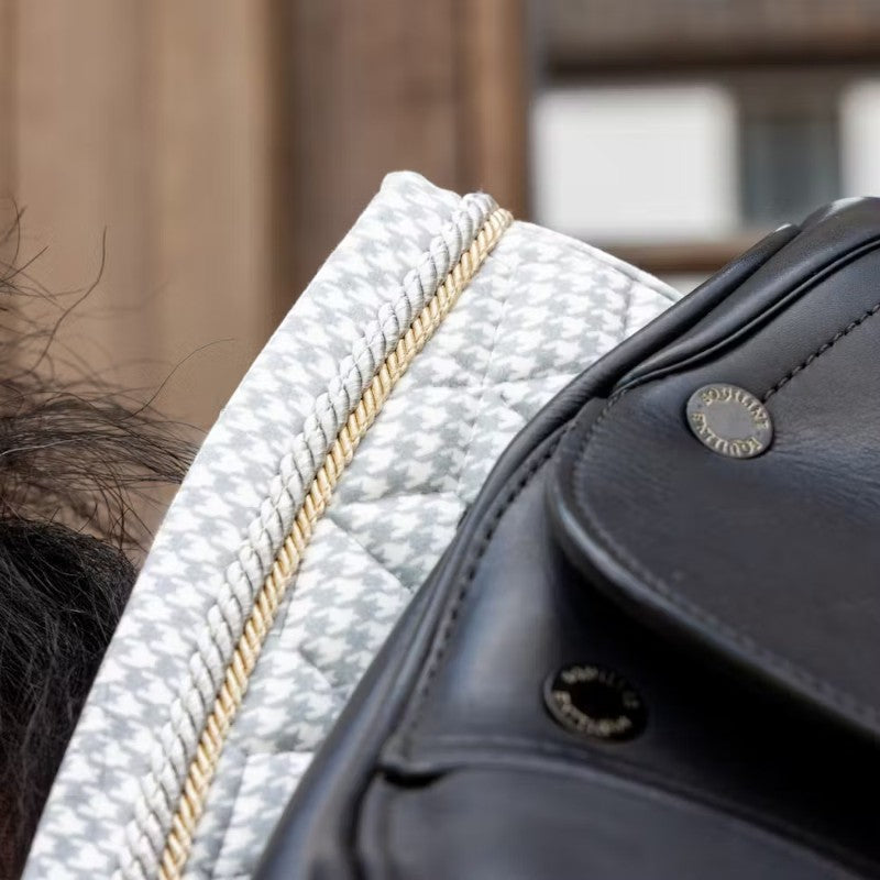 Kentucky Horsewear - Tapis de dressage Velvet Printing pied de poule gris/ blanc | - Ohlala