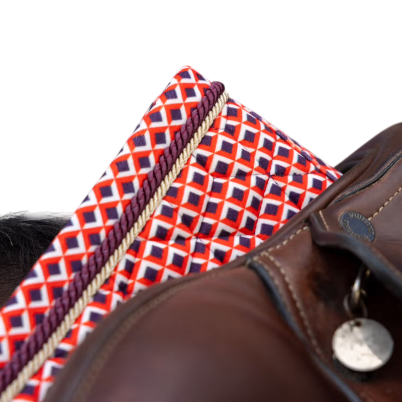 Kentucky Horsewear - Tapis de selle Velvet Printing check rouge | - Ohlala