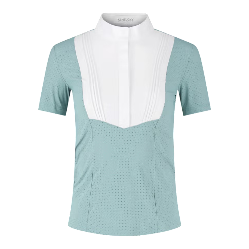 Kentucky Horsewear - Polo manches courtes femme Heritage Air dusty blue | - Ohlala