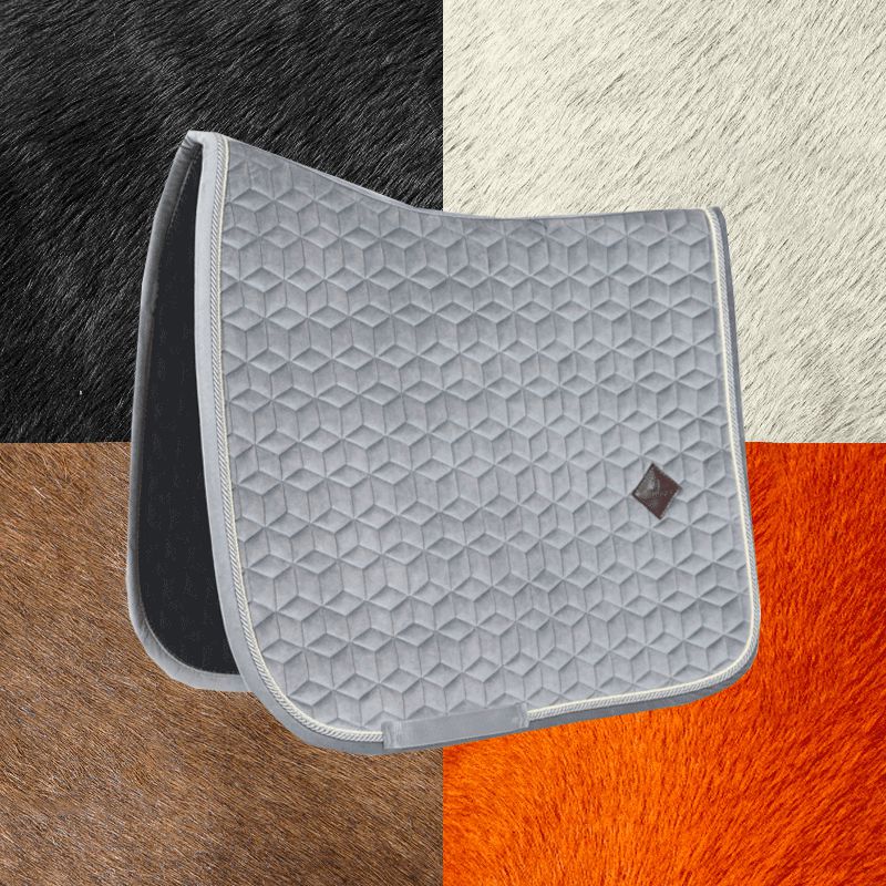 Kentucky Horsewear - Tapis de dressage Basic Velvet gris | - Ohlala