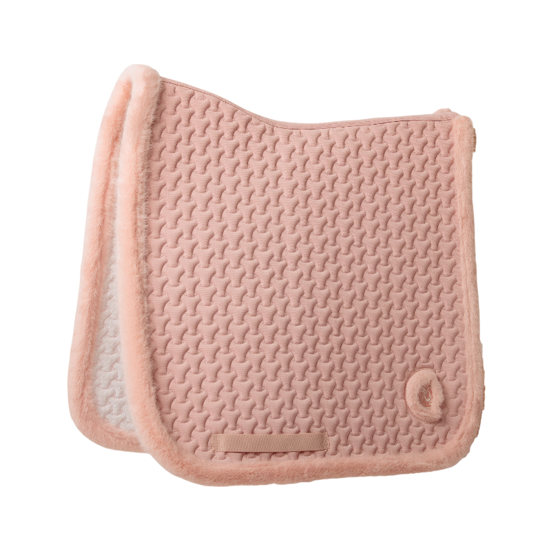 Kentucky Horsewear - Tapis de dressage fausse fourrrure tressée vieux rose | - Ohlala