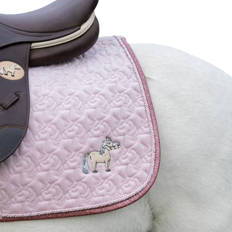 Kentucky Horsewear - Tapis de dressage tête de licorne paillettes rose tendre | - Ohlala