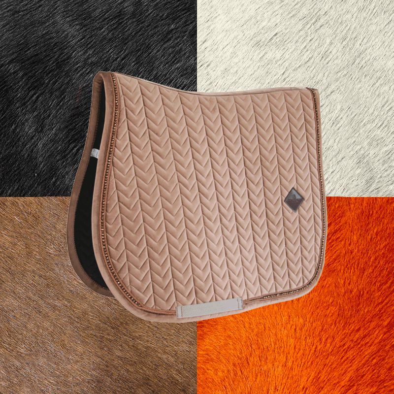 Kentucky Horsewear - Tapis de selle Velvet Pearls jumping beige | - Ohlala