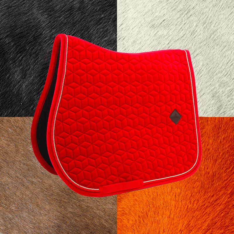 Kentucky Horsewear - Tapis de selle Velvet jumping Rouge | - Ohlala