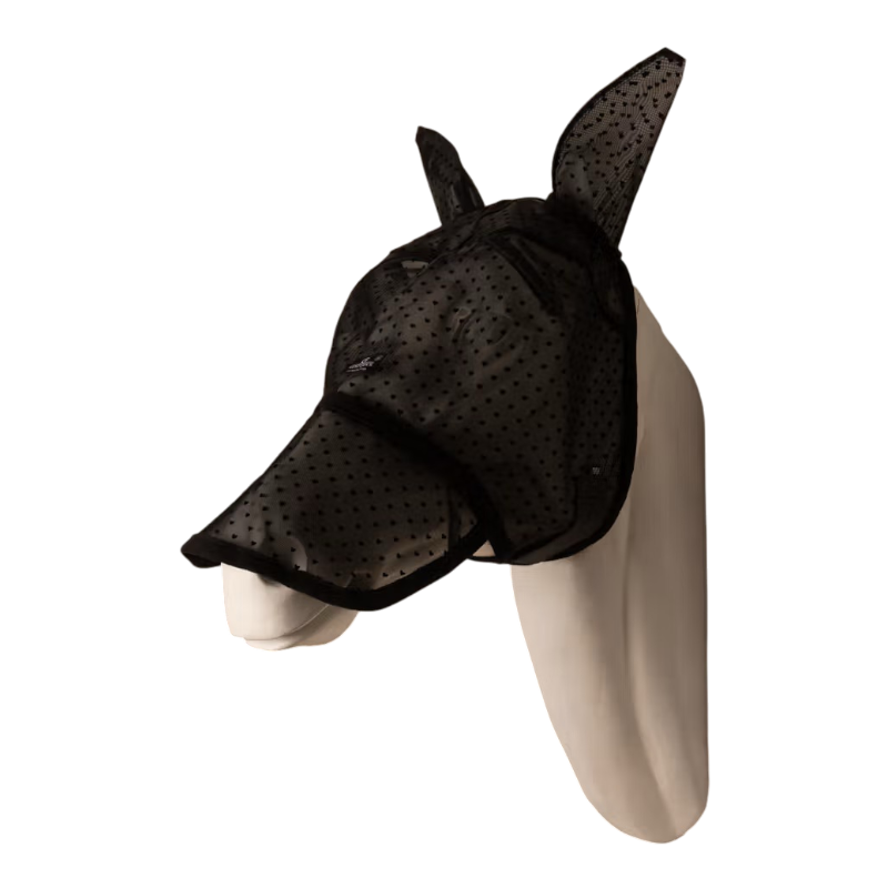 Kentucky Horsewear - Masque anti-mouches Heart avec oreilles et nez noir | - Ohlala
