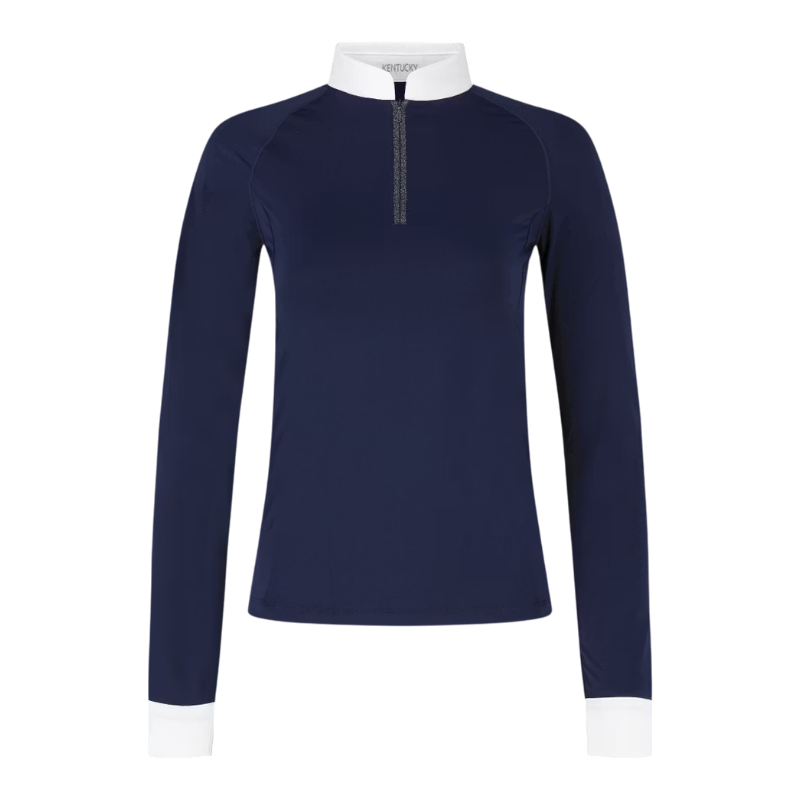 Kentucky Horsewear - Polo de concours manches longues femme Classic marine | - Ohlala