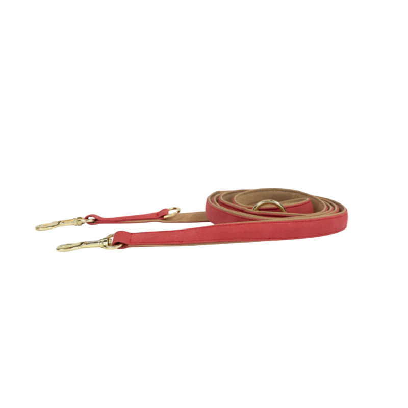 Kentucky Dogwear - La laisse chien vegan leather red/beige 250cm | - Ohlala