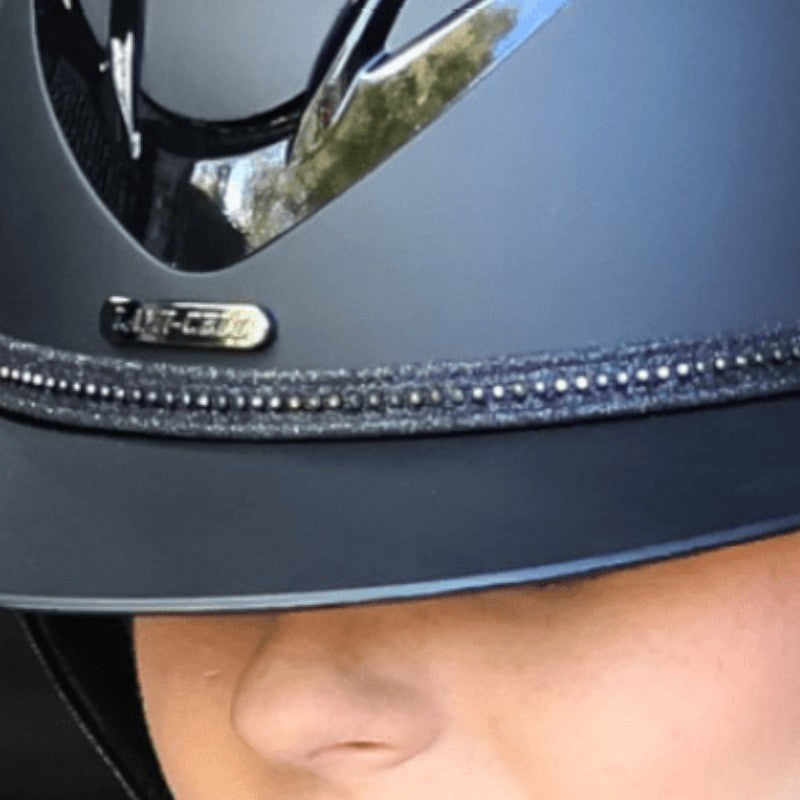 Lami-cell - Galon pour casque d'équitation strass noir | - Ohlala