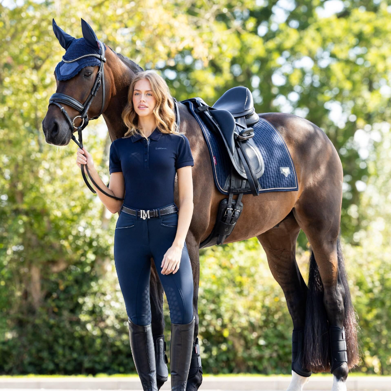 Lemieux - Tapis de dressage Puissance Suede CC marine | - Ohlala