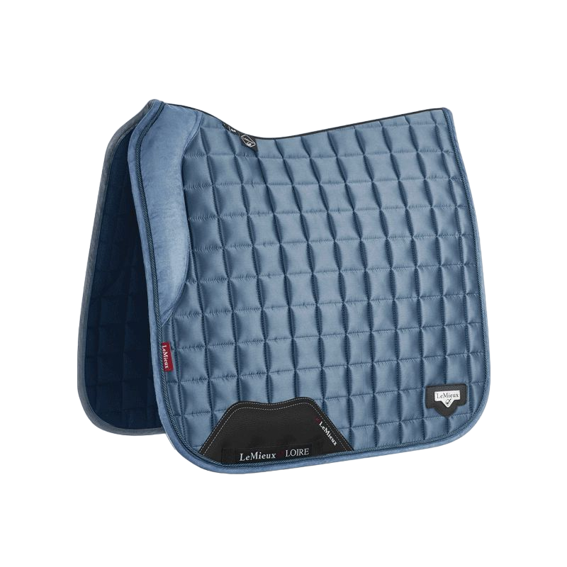 LeMieux - Tapis de dressage Loire Memory Satin bleu | - Ohlala