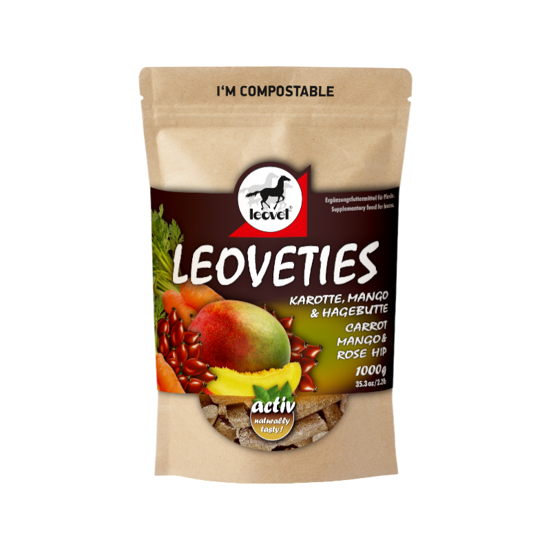 Leovet - Friandises pour chevaux Leoveties carotte mangue et cynorrhodon