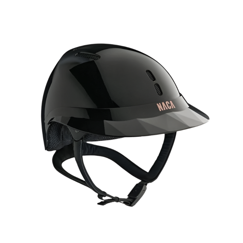 NACA - Casque d'équitation Gravity S  visière polo brillant noir onyx