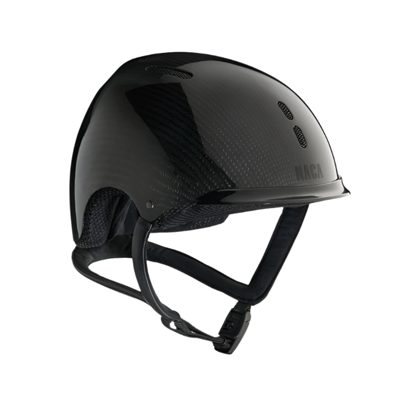 NACA - Casque d'équitation Gravity S sans visière carbon brillant noir