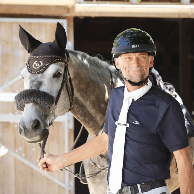 NACA - Casque d'équitation Gravity XP visière standard brillant noir onyx | - Ohlala