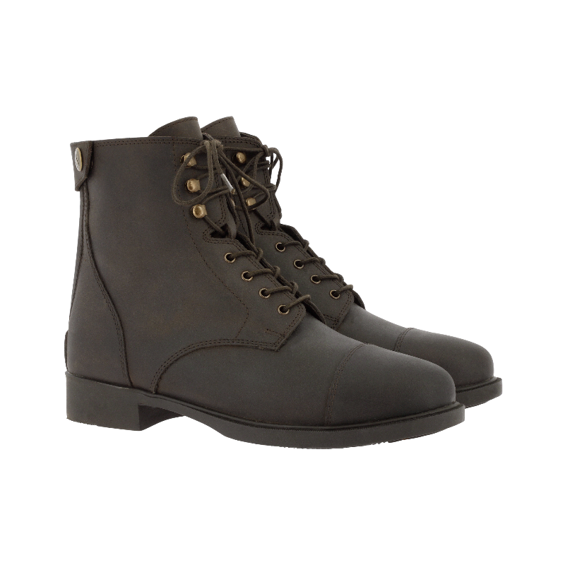 Norton - Boots Nîmes lacets + zip brun | - Ohlala