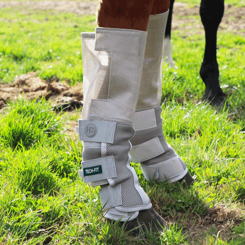 Horseware - Guêtres anti-mouches et UV Rambo Tech-Fit argent | - Ohlala