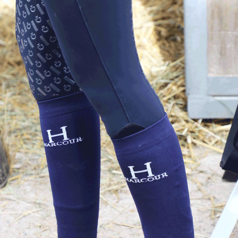 Harcour - Chaussettes d'équitation Badminton Marine (x2) | - Ohlala