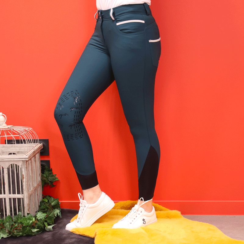 Pénélope Store - Pantalon d’équitation femme Fun Pushup bleu canard | - Ohlala