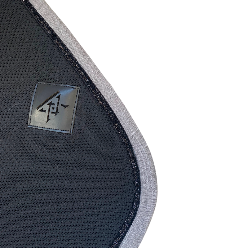 Oxxer - Tapis de selle Mesh noir/ gris chiné paillettes noires | - Ohlala