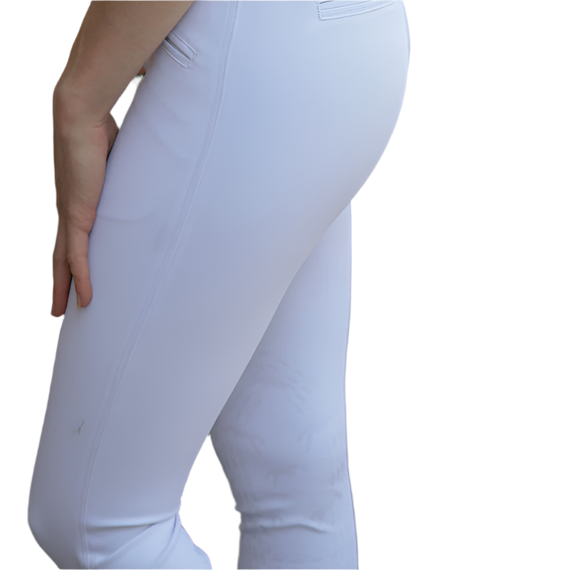 Pénélope - Pantalon d'équitation femme Rocky blanc taille mi-haute