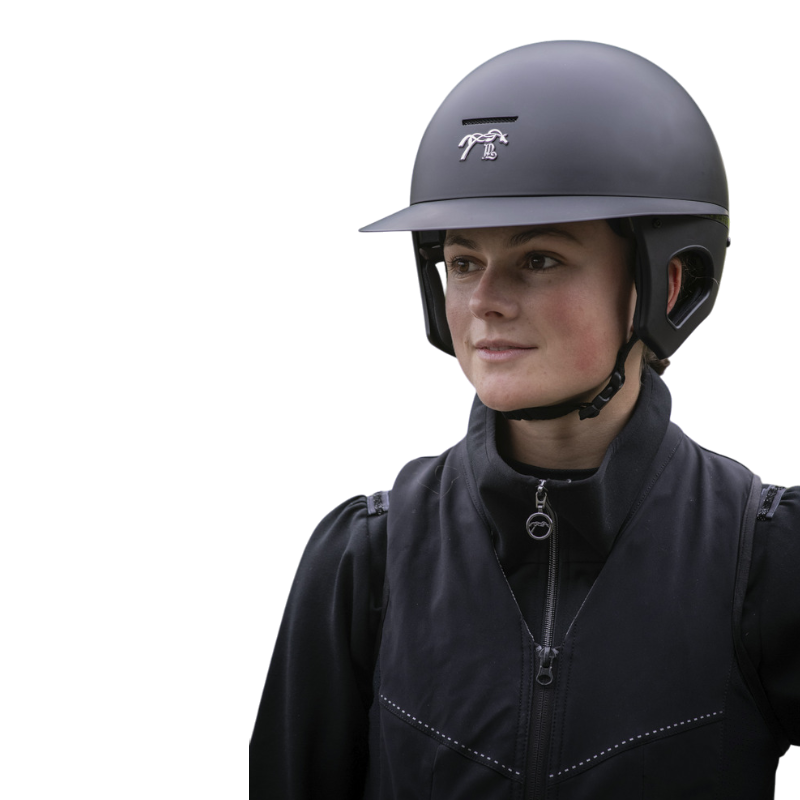 Pénélope - Casque d'équitation visière polo noir mat Pénélope X Freejump | - Ohlala