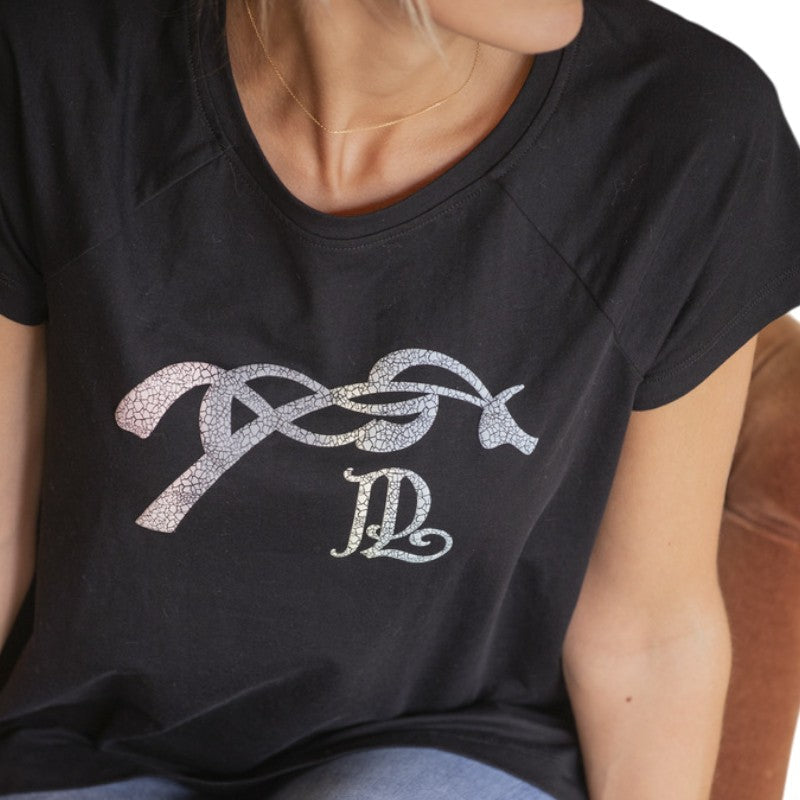 Pénélope - T-shirt manches courtes femme Funky noir | - Ohlala