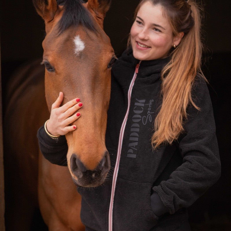 Paddock Sports - Veste polaire zippée unisexe Mathis noir | - Ohlala