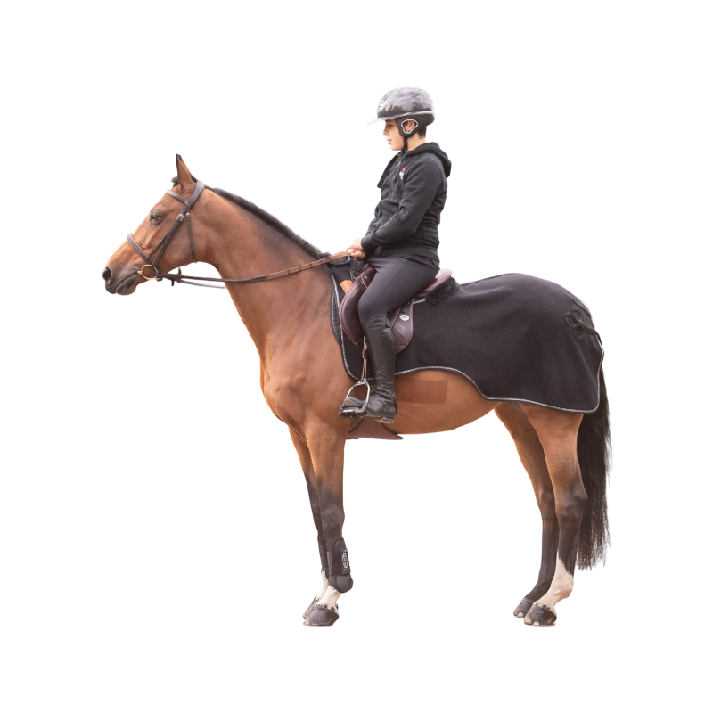 Paddock Sports - Couvre-reins polaire Diagonal noir | - Ohlala