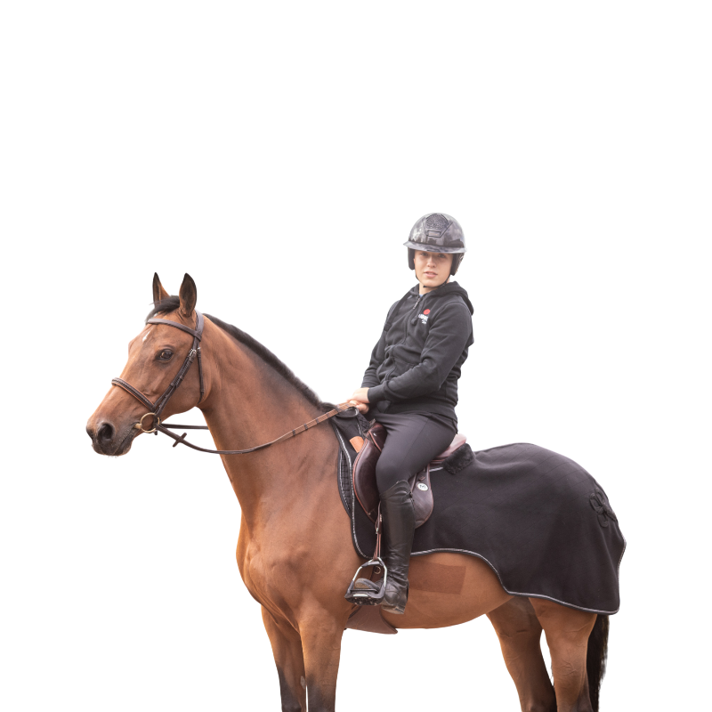 Paddock Sports - Couvre-reins polaire Diagonal noir | - Ohlala