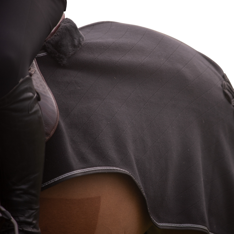 Paddock Sports - Couvre-reins polaire Diagonal noir | - Ohlala