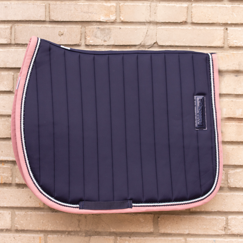 Paddock Sports - Tapis de selle Verticali marine/rose | - Ohlala