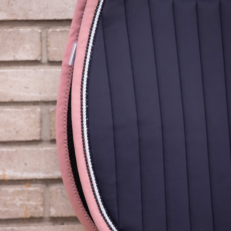 Paddock Sports - Tapis de selle Verticali marine/rose | - Ohlala