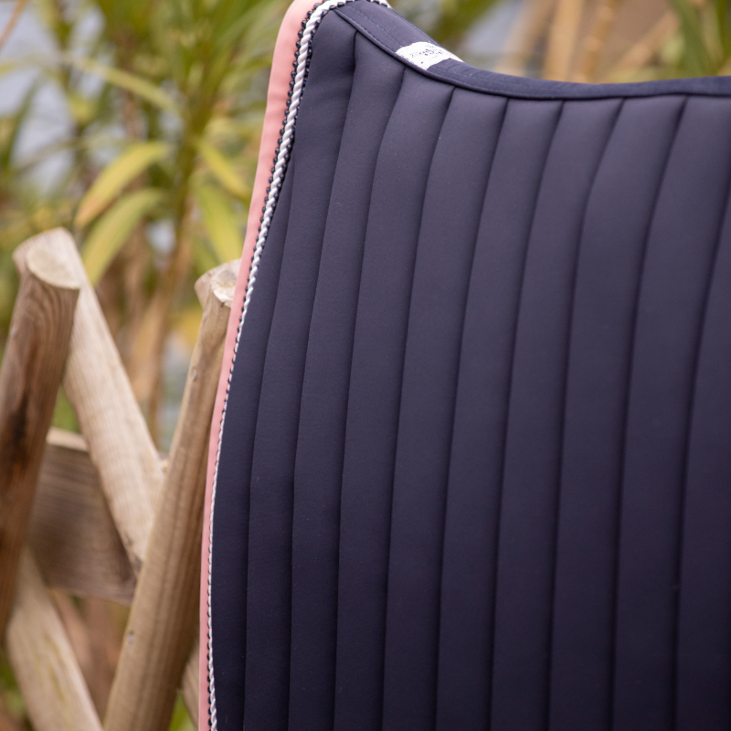 Paddock Sports - Tapis de selle Verticali marine/rose | - Ohlala