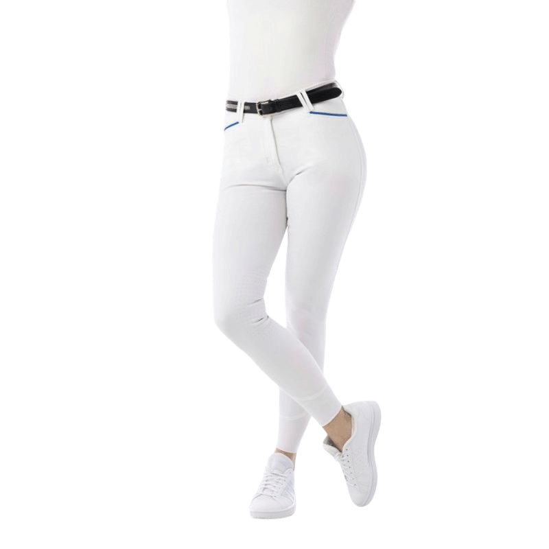 Equithème - Pantalon d'équitation femme grip genoux Lassy blanc | - Ohlala