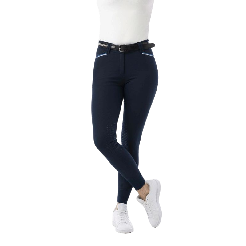 Equithème - Pantalon d'équitation femme grip genoux Lassy marine | - Ohlala